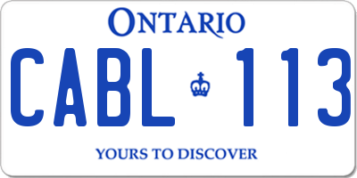 ON license plate CABL113