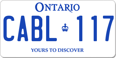 ON license plate CABL117