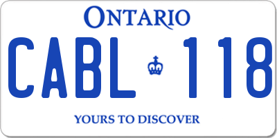 ON license plate CABL118