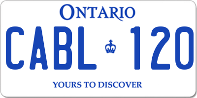 ON license plate CABL120