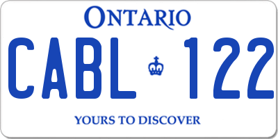 ON license plate CABL122