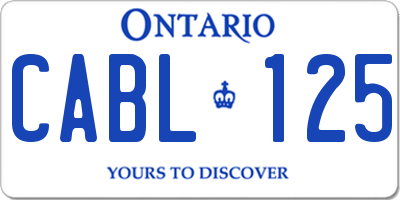 ON license plate CABL125