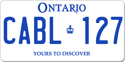 ON license plate CABL127