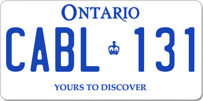 ON license plate CABL131