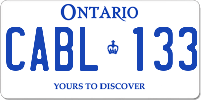 ON license plate CABL133