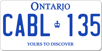 ON license plate CABL135