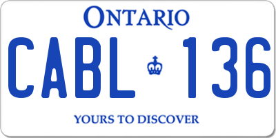 ON license plate CABL136