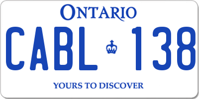 ON license plate CABL138