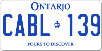 ON license plate CABL139