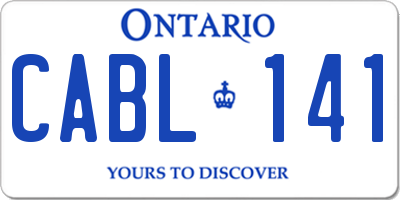 ON license plate CABL141