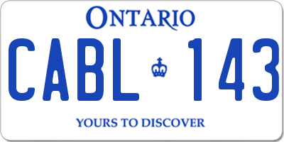 ON license plate CABL143