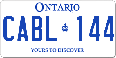 ON license plate CABL144