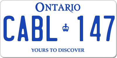 ON license plate CABL147