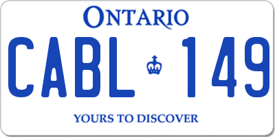 ON license plate CABL149