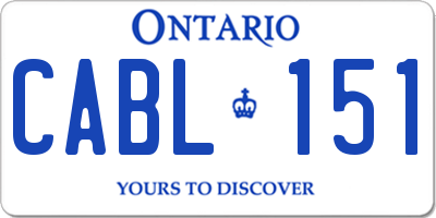 ON license plate CABL151