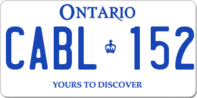 ON license plate CABL152