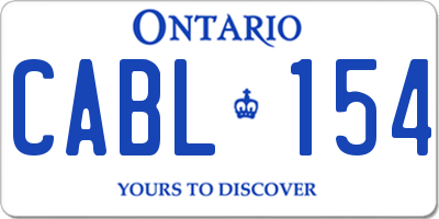 ON license plate CABL154