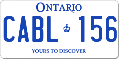 ON license plate CABL156