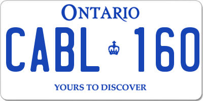 ON license plate CABL160