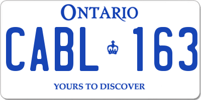 ON license plate CABL163