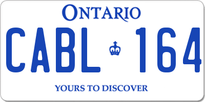 ON license plate CABL164