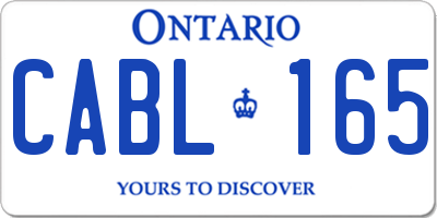 ON license plate CABL165