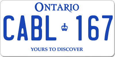 ON license plate CABL167