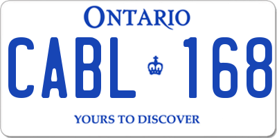 ON license plate CABL168