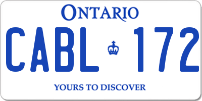 ON license plate CABL172