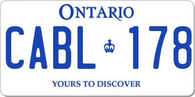 ON license plate CABL178