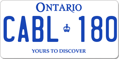 ON license plate CABL180