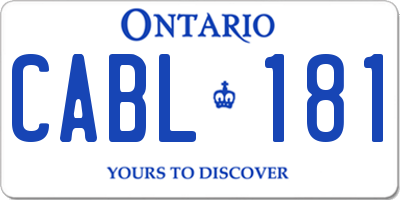 ON license plate CABL181