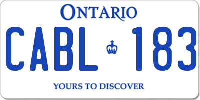 ON license plate CABL183