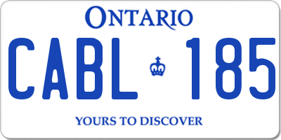 ON license plate CABL185