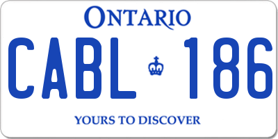 ON license plate CABL186