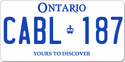 ON license plate CABL187