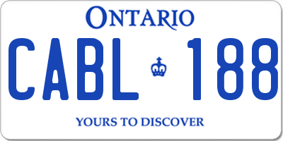 ON license plate CABL188