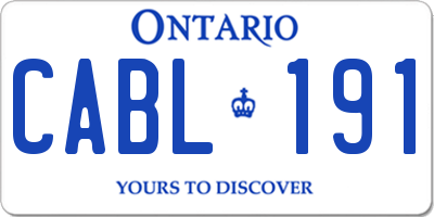 ON license plate CABL191