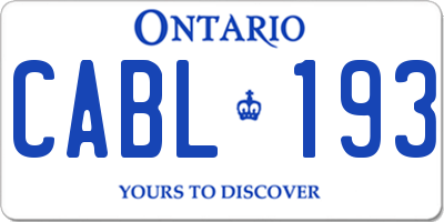 ON license plate CABL193