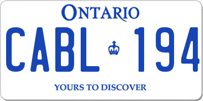 ON license plate CABL194