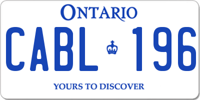 ON license plate CABL196