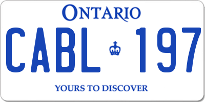 ON license plate CABL197