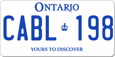 ON license plate CABL198