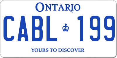 ON license plate CABL199