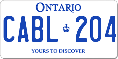 ON license plate CABL204