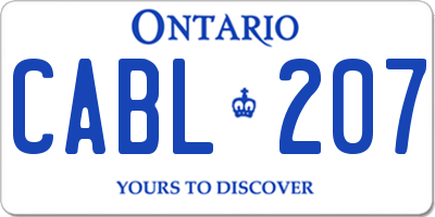 ON license plate CABL207