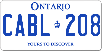 ON license plate CABL208