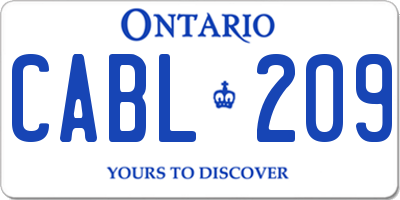 ON license plate CABL209