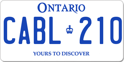 ON license plate CABL210