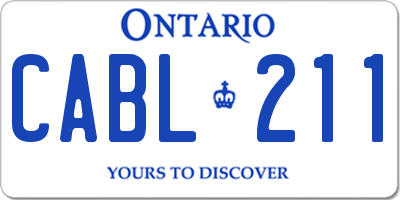 ON license plate CABL211